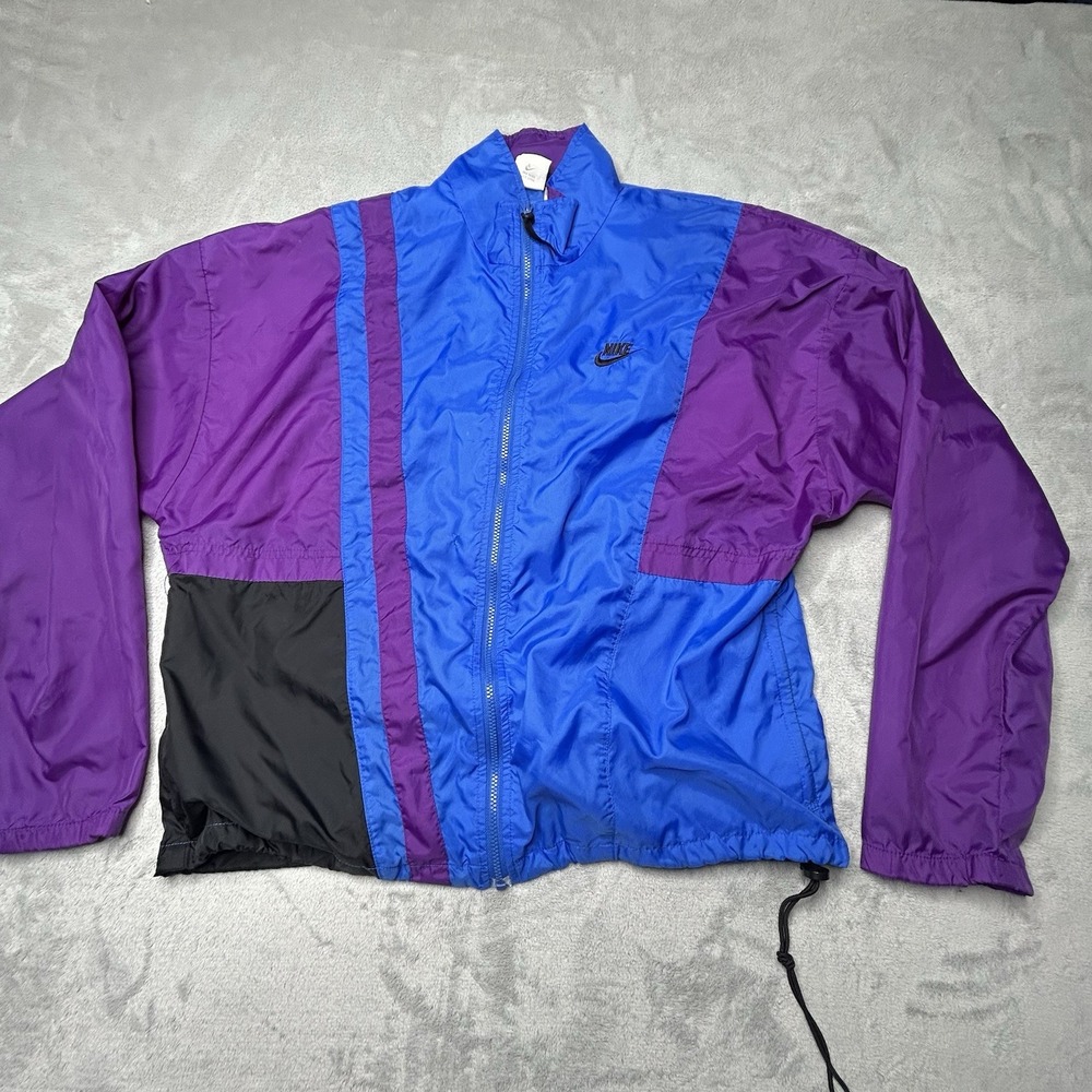 VTG Gray Tag NIKE Windbreaker Jacket M Lightweight Colorblock Retro 80s 90s
